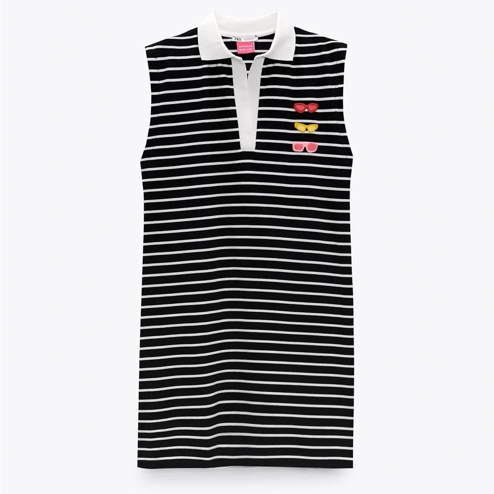 NWT ZARA NATACHA PASCHAL STRIPED DRESS POLO BLOGGERS FAV STRIPED LARGE Rugby